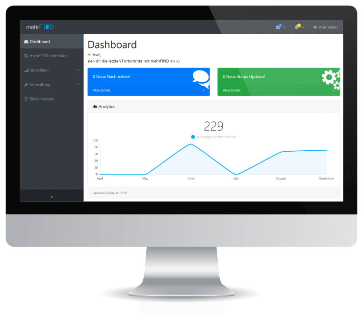 Das mehrFIND Dashboard